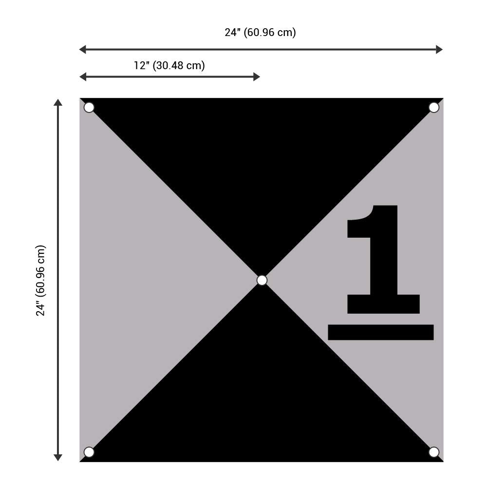 UAV Harlequin Ground Control Points/Aerial Mapping & Surveying (24"x24") | Center Eyelet | Numbered 0-9 (10 Pack)