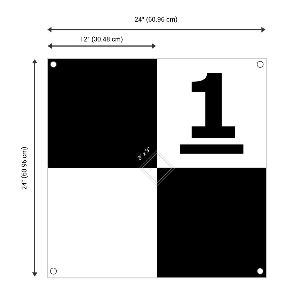 UAV/Drone Ground Control Points/Aerial Mapping & Surveying (24"x24") | Center Passthrough | Numbered 0-9 (10 Pack)