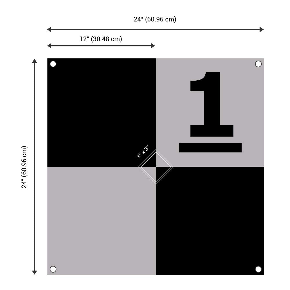 UAV/Drone Ground Control Points/Aerial Mapping & Surveying (24"x24") | Center Passthrough | Numbered 0-9 (10 Pack)