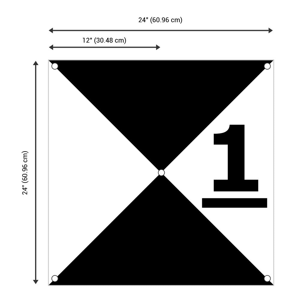 UAV Harlequin Ground Control Points/Aerial Mapping & Surveying (24"x24") | Center Eyelet | Numbered 0-9 (10 Pack)