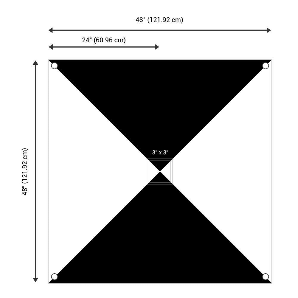 UAV Drone Iron Cross Ground Control Points/Aerial Mapping & Surveying (48"x48") | Center Passthrough | Pix4D & Drone Deploy Compatible (6 Pack)