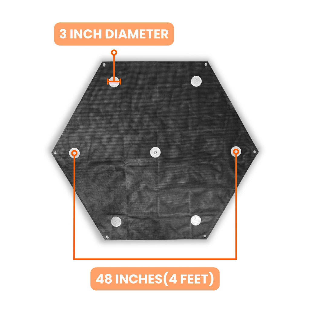 XL LiDAR Ground Control Point for LiDAR Mapping (6 Pack) Retro-Reflective Black Hexagon with Center Eyelet for Mapping & Photogrammetry