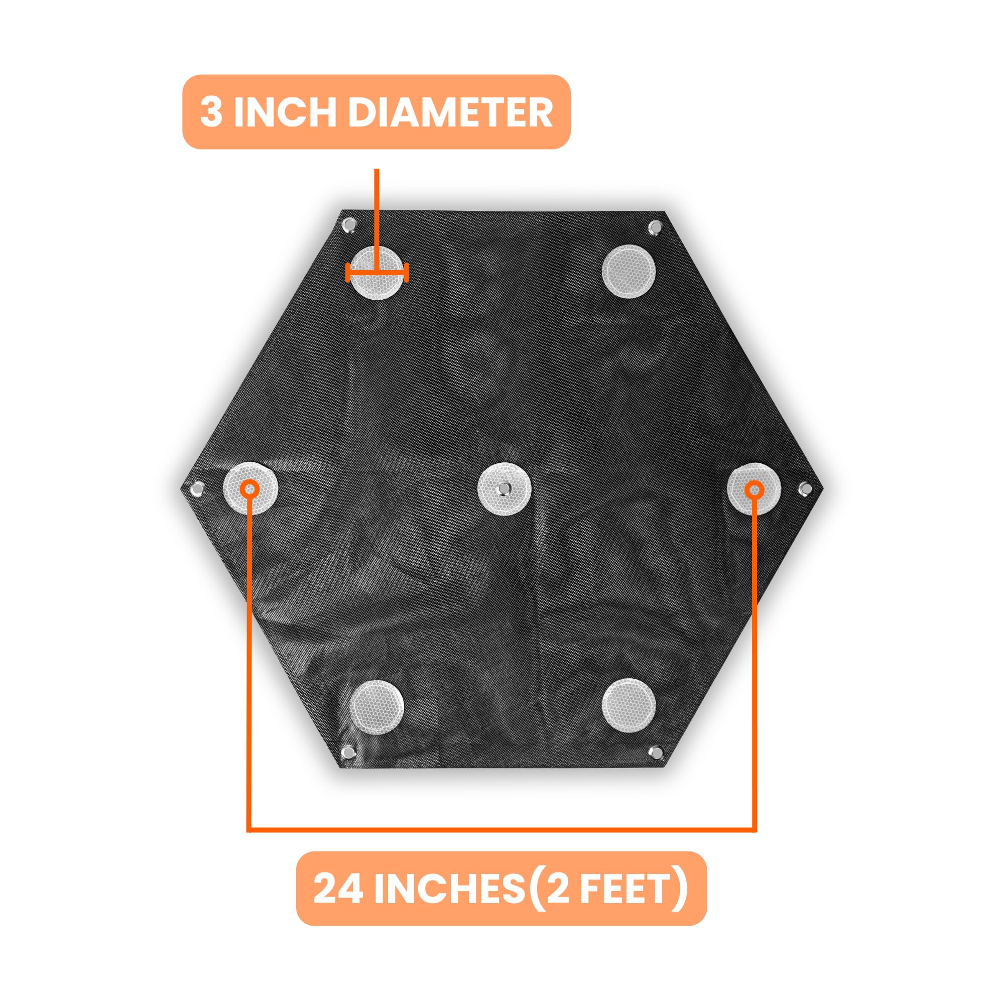 LiDAR Ground Control Points for LiDAR Mapping (6 Pack) Retro-Reflective Black Hexagon with Center Eyelet for Aerial Mapping & Photogrammetry