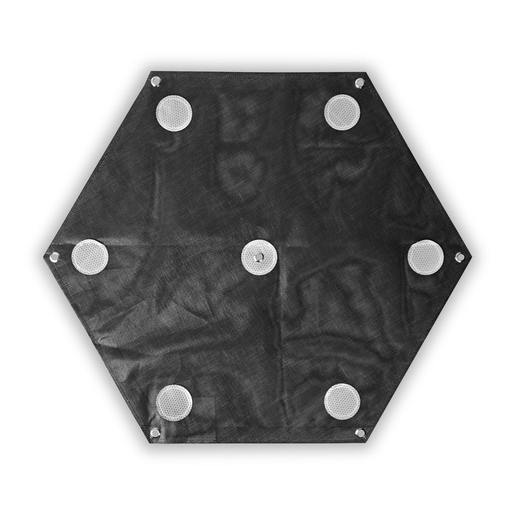 LiDAR Ground Control Points for LiDAR Mapping (6 Pack) Retro-Reflective Black Hexagon with Center Eyelet for Aerial Mapping & Photogrammetry