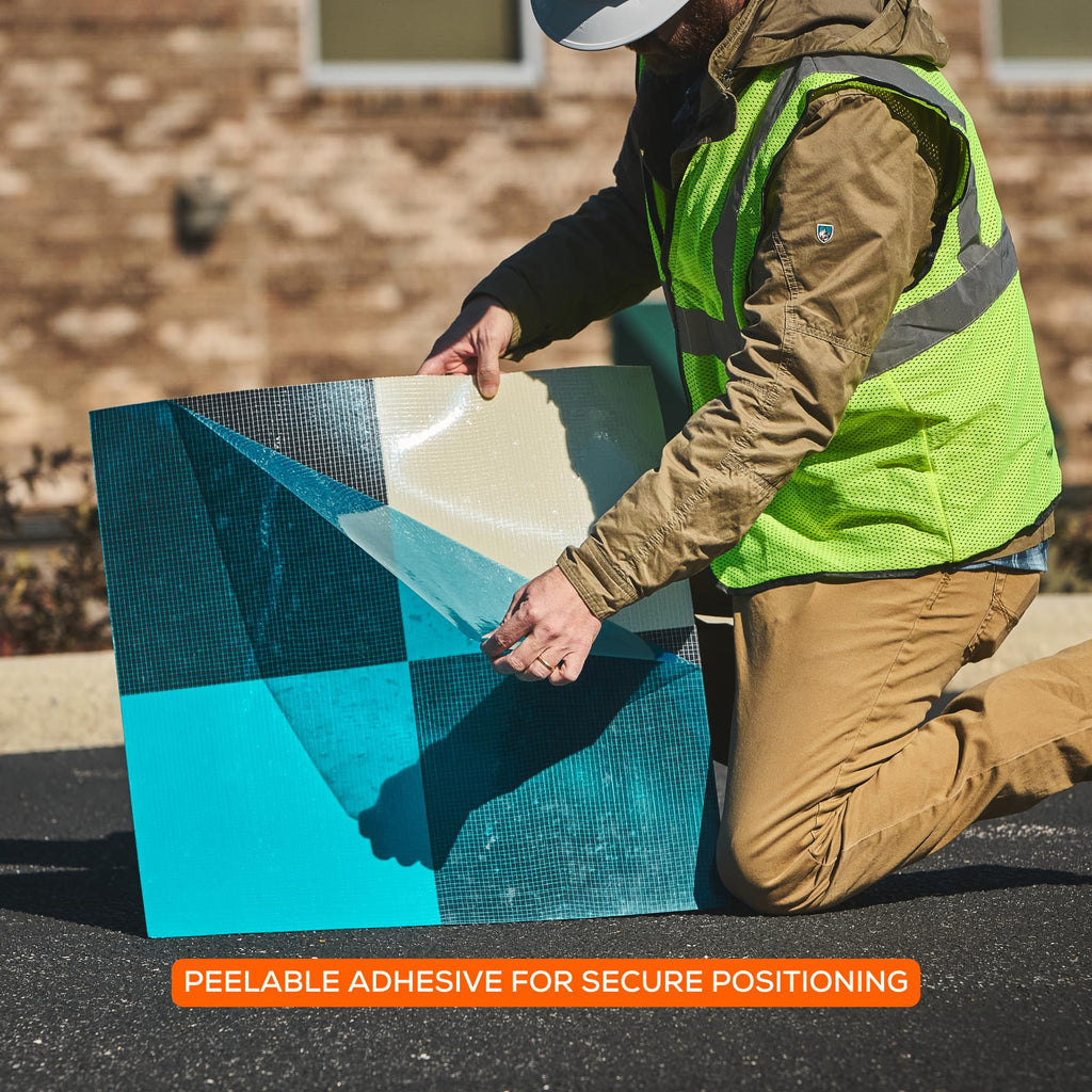 UAV Drone Checkerboard Ground Control Points for Aerial Mapping & Surveying | Adhesive Backing for Pavement | DroneDeploy & Pix4D Compatible (6 Pack)