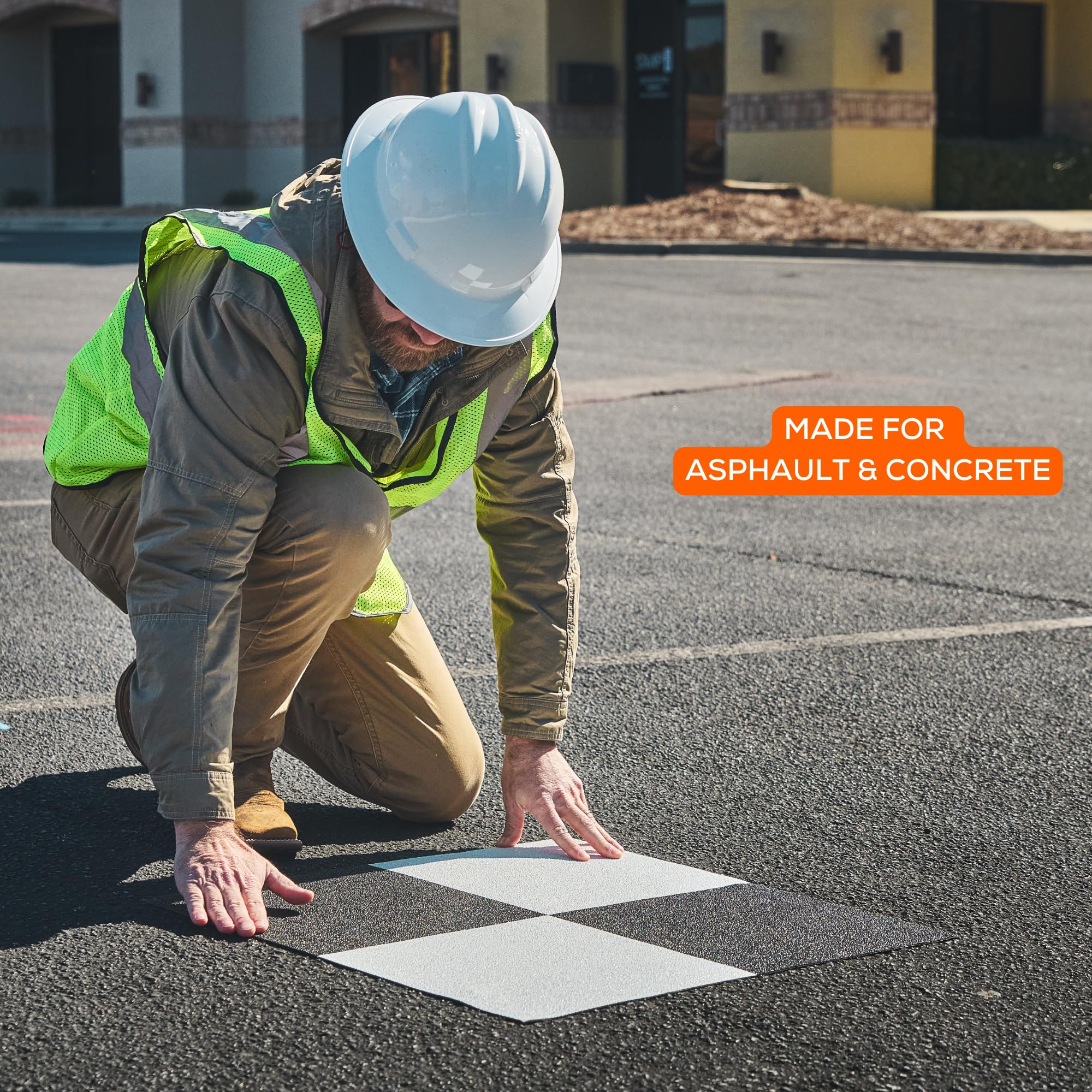 UAV Drone Checkerboard Ground Control Points for Aerial Mapping & Surveying | Adhesive Backing for Pavement | DroneDeploy & Pix4D Compatible (6 Pack)