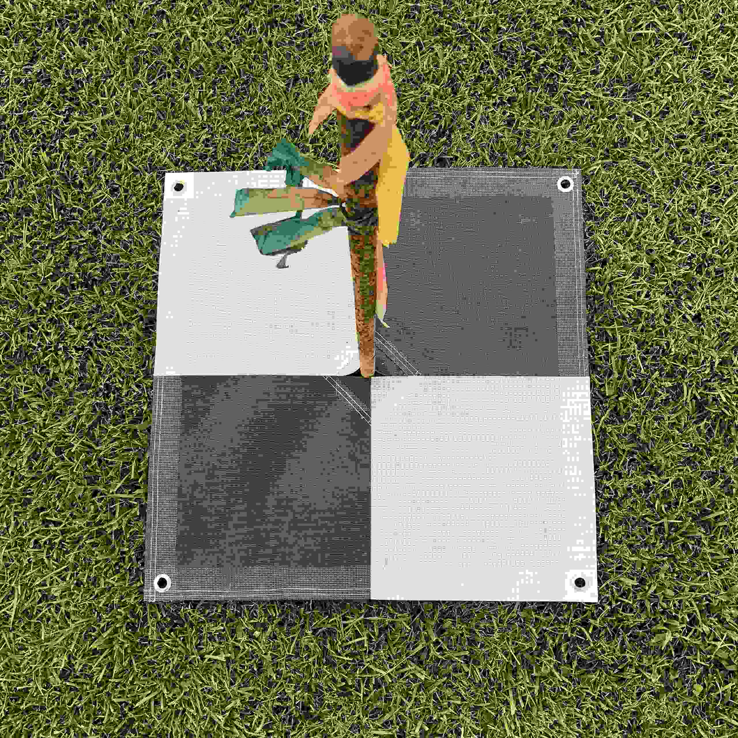 UAV Drone Checkered Ground Control Points/Aerial Mapping & Surveying (24"x24") | Center Passthrough | Pix4D & Drone Deploy Compatible (6 Pack)